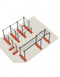 Большой каскад турников с рукоходом