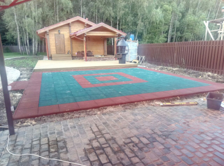 Монтаж резиновой плитки